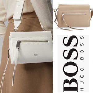Hugo Boss Cream and Tan Crossbody Bag